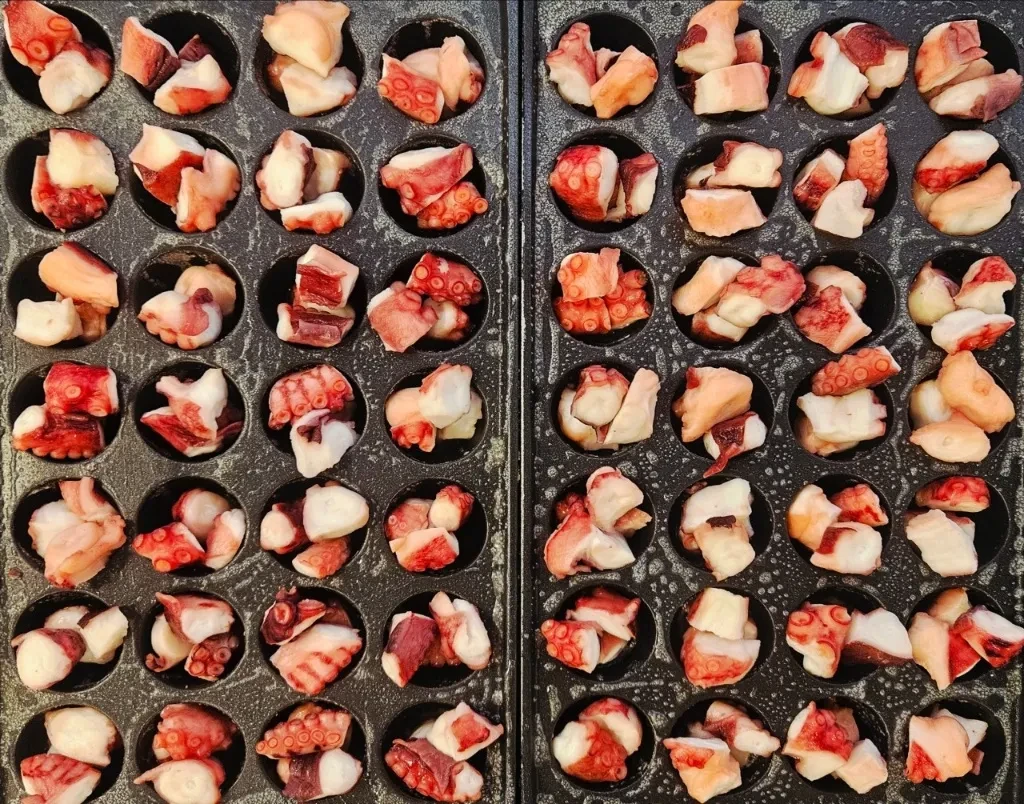 신선한 문어 원재료